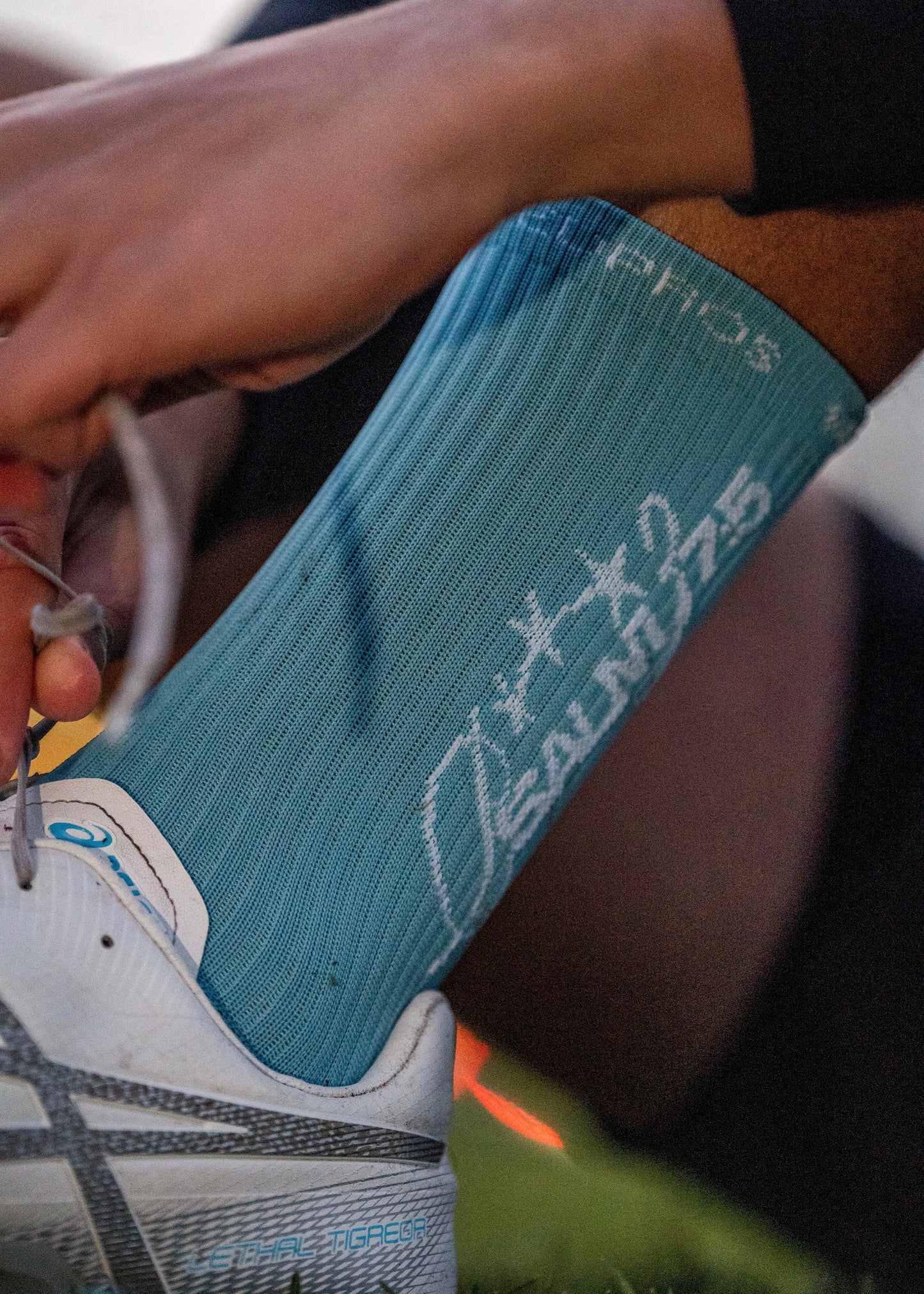 Psalm 37:5 Grip Socks - Teal Blue