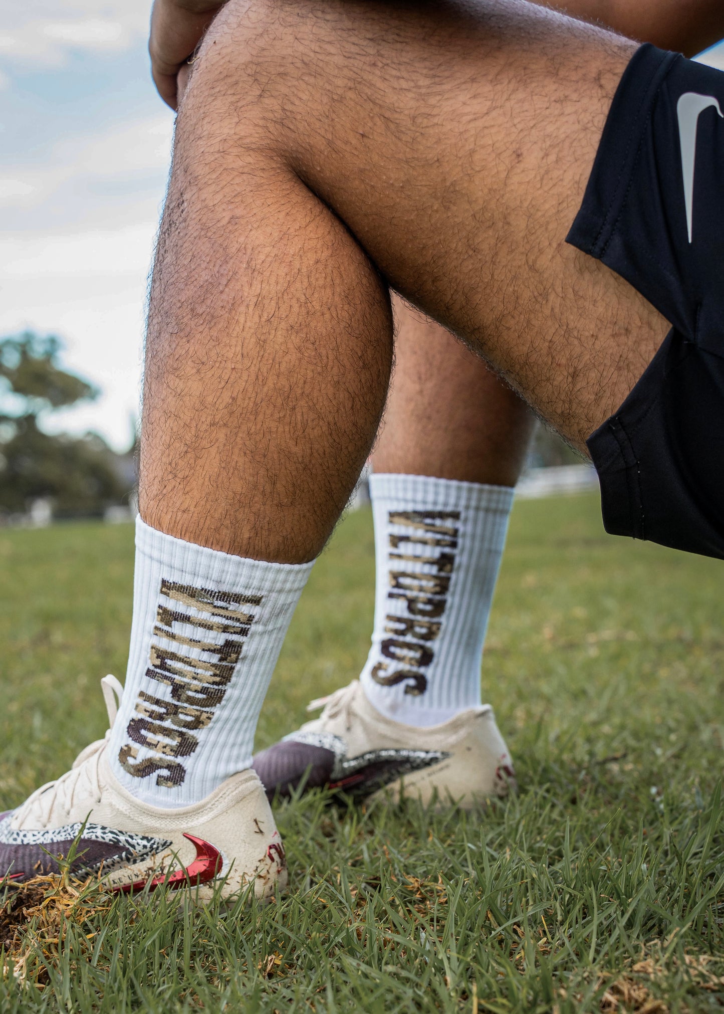 Digital Camo "AO1" Grip Socks - White