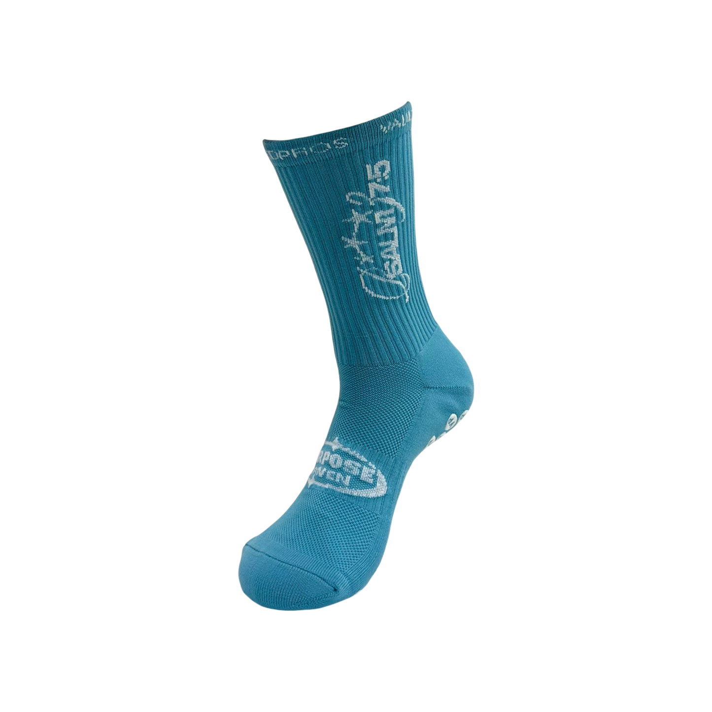 Psalm 37:5 Grip Socks - Teal Blue