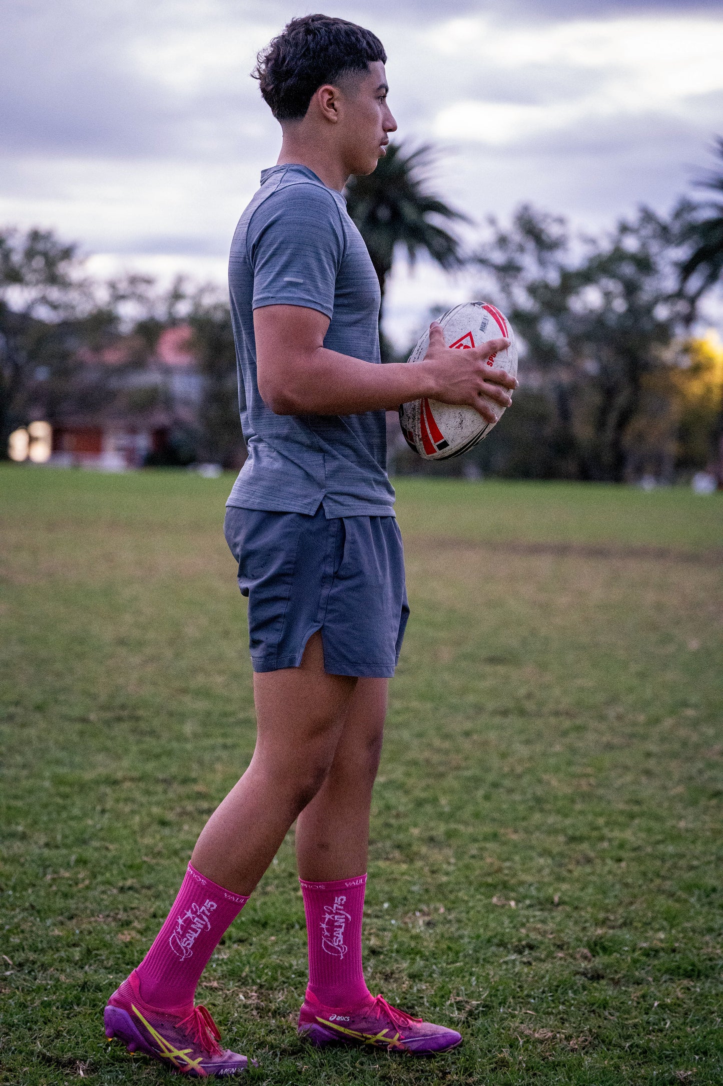 Psalm 37:5 Grip Socks - Berry Pink