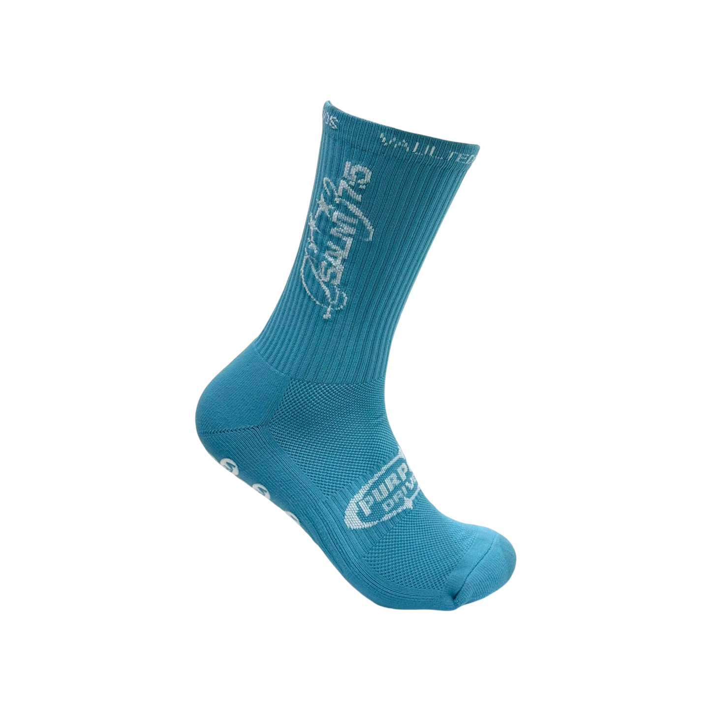 Psalm 37:5 Grip Socks - Teal Blue