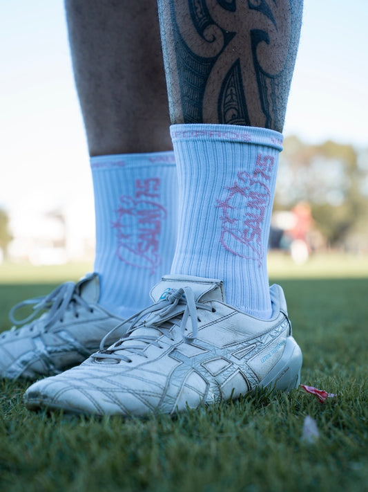 Pink Psalm 37:5 Grip Socks
