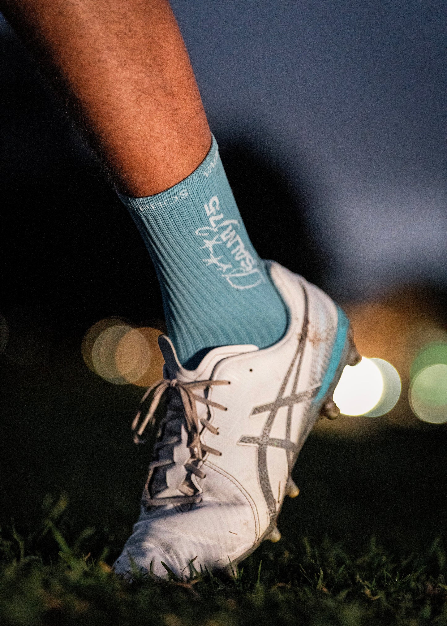 Psalm 37:5 Grip Socks - Teal Blue