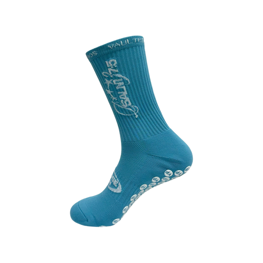 Psalm 37:5 Grip Socks - Teal Blue