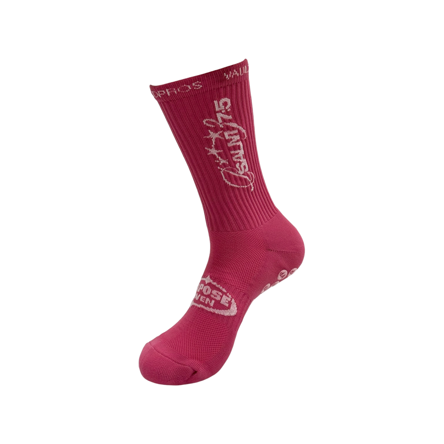Psalm 37:5 Grip Socks - Berry Pink