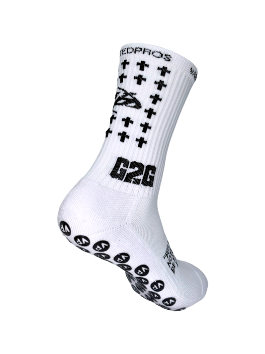 White Redesigned 'G2G' Grip Socks