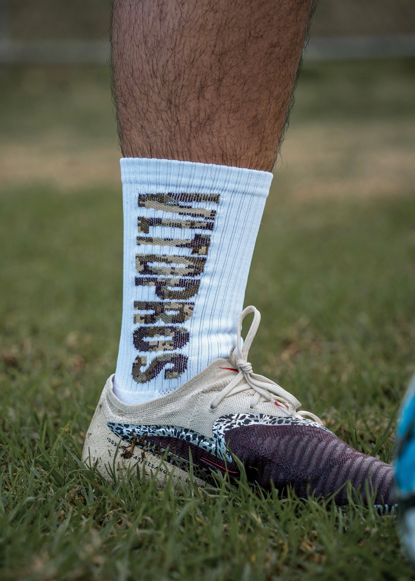 Digital Camo "AO1" Grip Socks - White