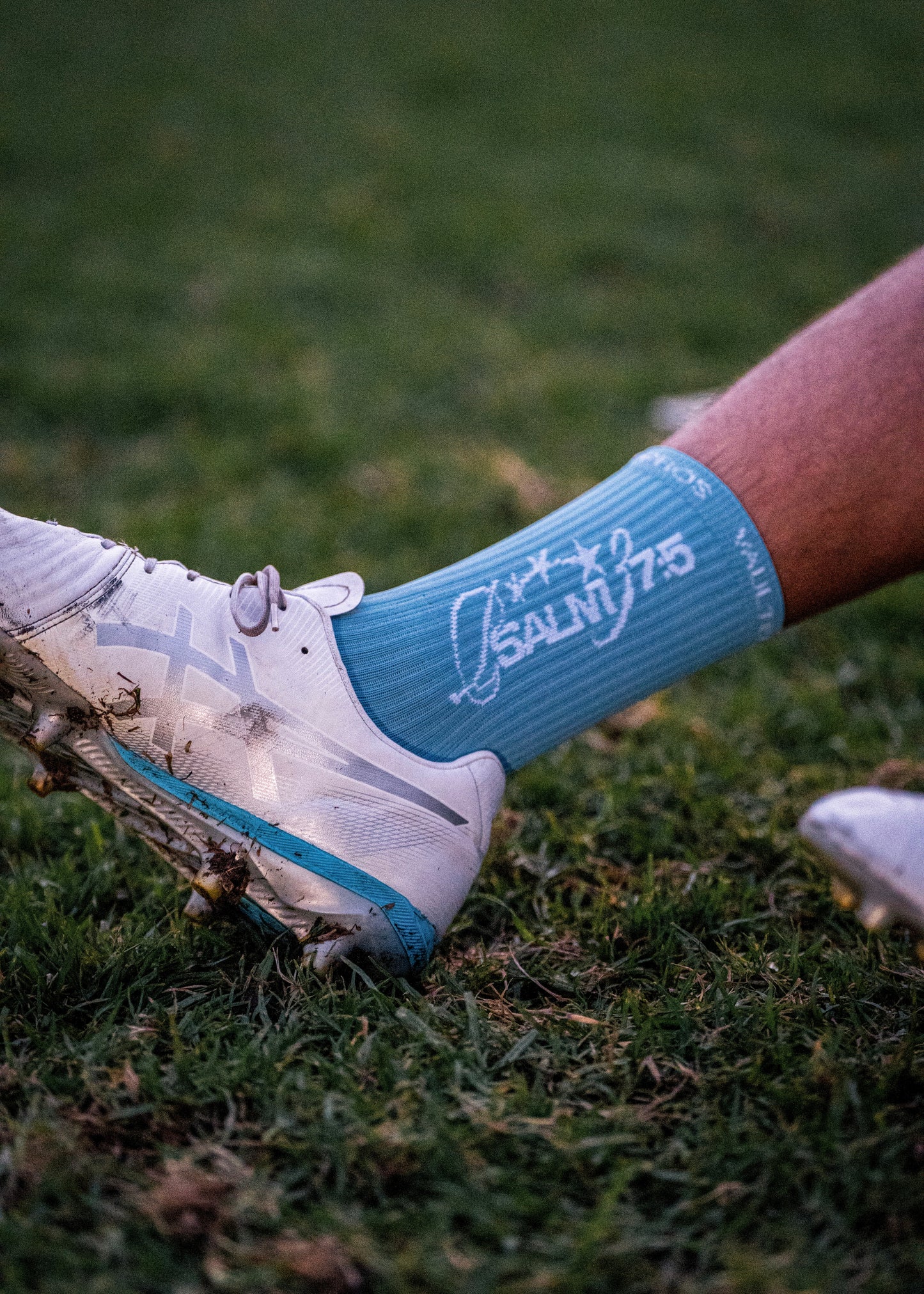 Psalm 37:5 Grip Socks - Teal Blue