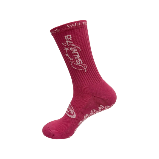 Psalm 37:5 Grip Socks - Berry Pink