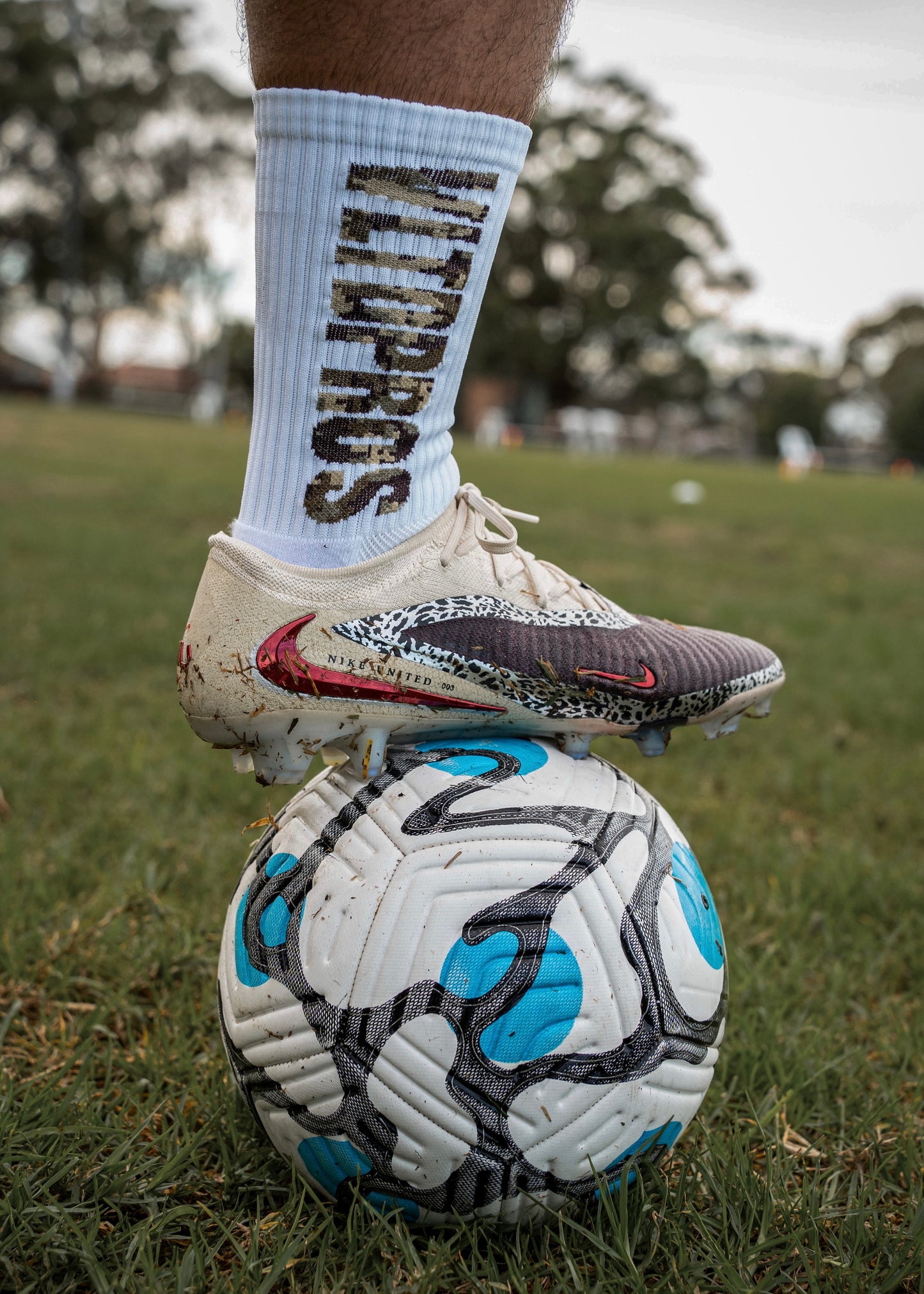 Digital Camo "AO1" Grip Socks - White