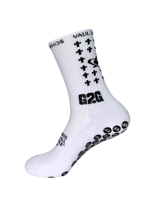 White Redesigned 'G2G' Grip Socks
